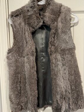 Michael Kors Black rabbit fur vest XS